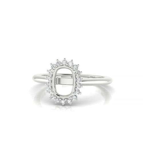 Blossom Cushion 1-1.99 ct | 18k White Gold Halo Ring