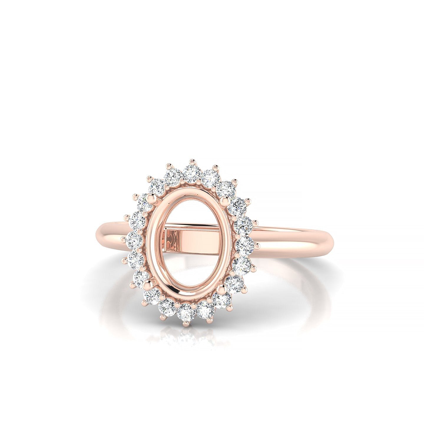 Blossom Oval 2-2.99 ct | 18k Rose Gold Halo Ring