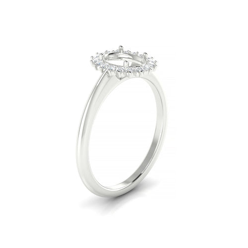 Blossom Oval 1-1.99 ct | 18k White Gold Halo Ring