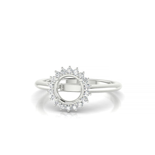 Blossom Round 1-1.99 ct | 18k White Gold Halo Ring