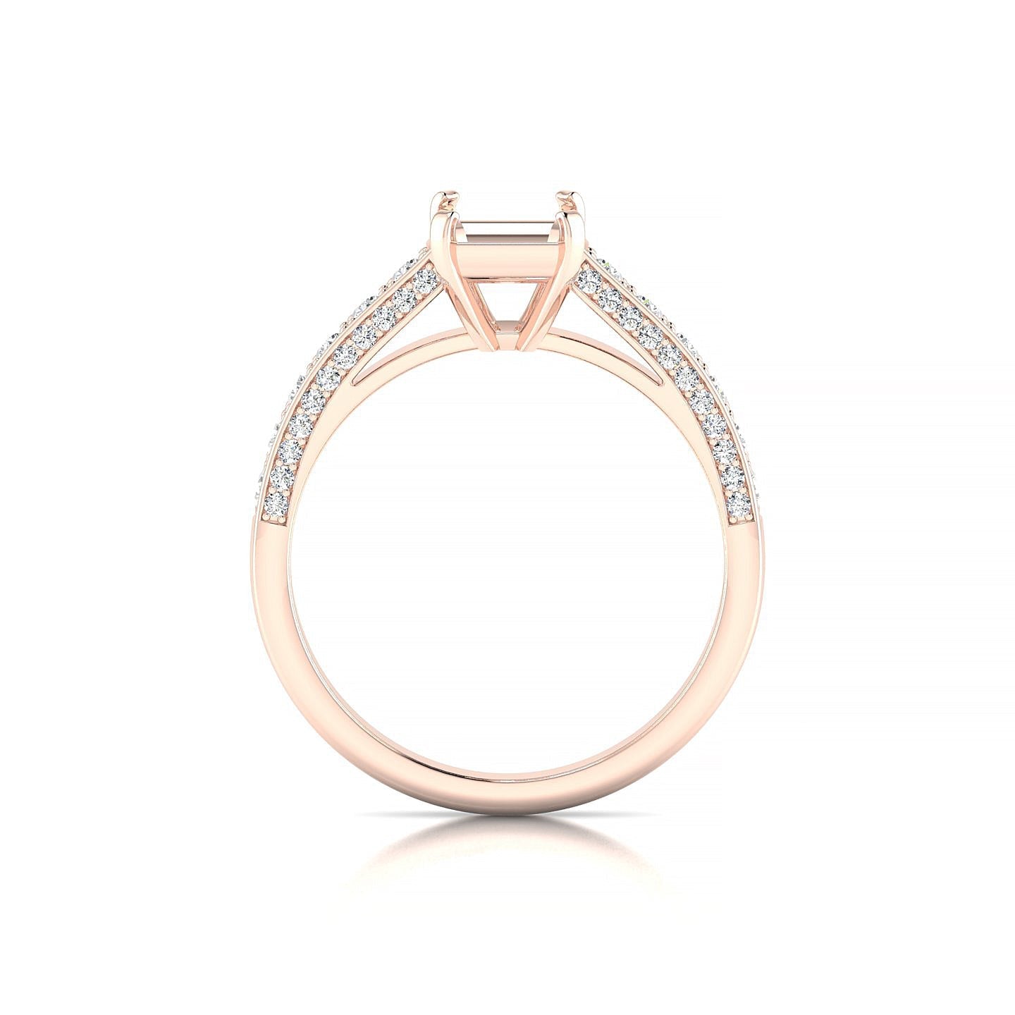 Complete Emerald 2-2.99 ct | 18k Rose Gold Side Stones Ring