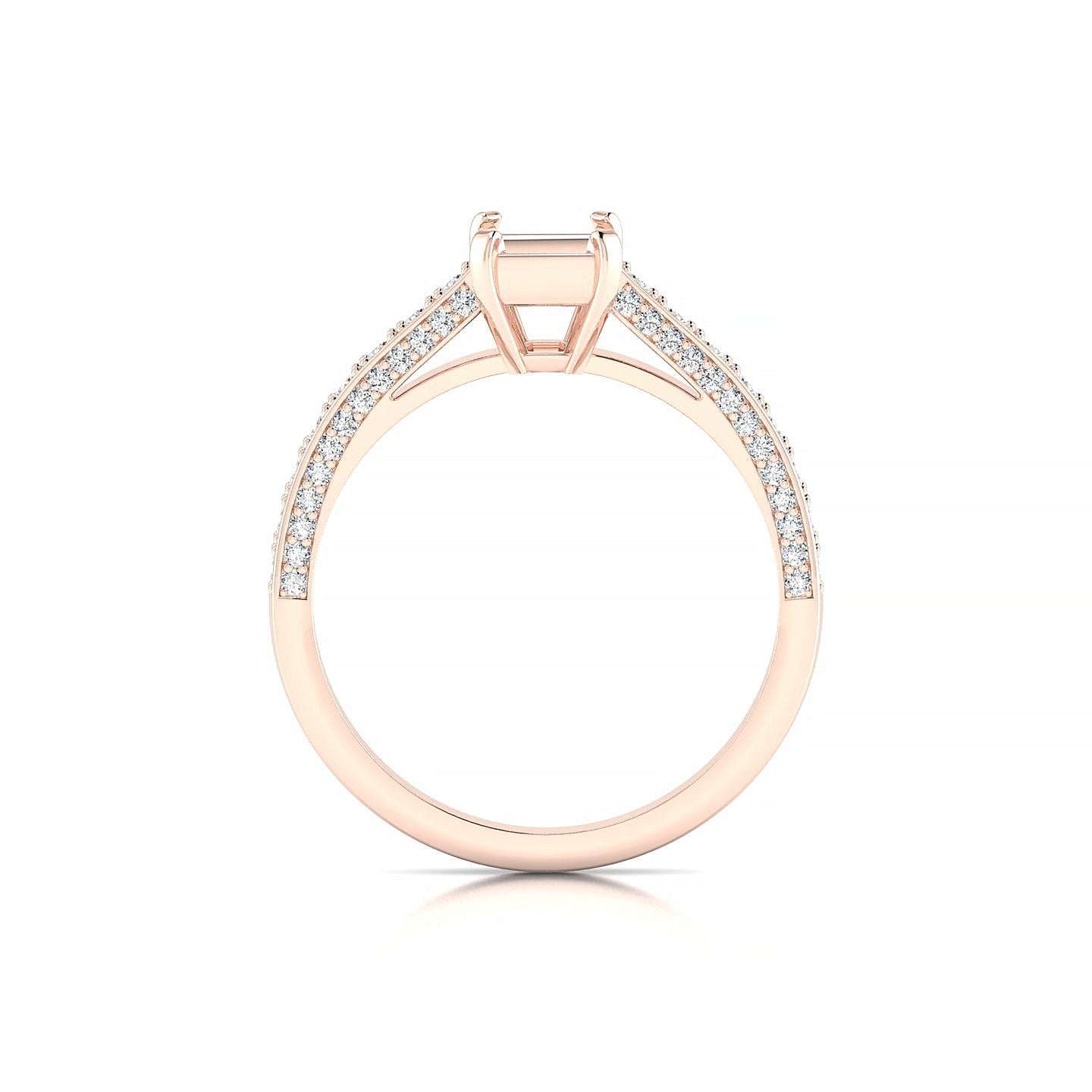 Complete Emerald 1-1.99 ct | 18k Rose Gold Side Stones Ring