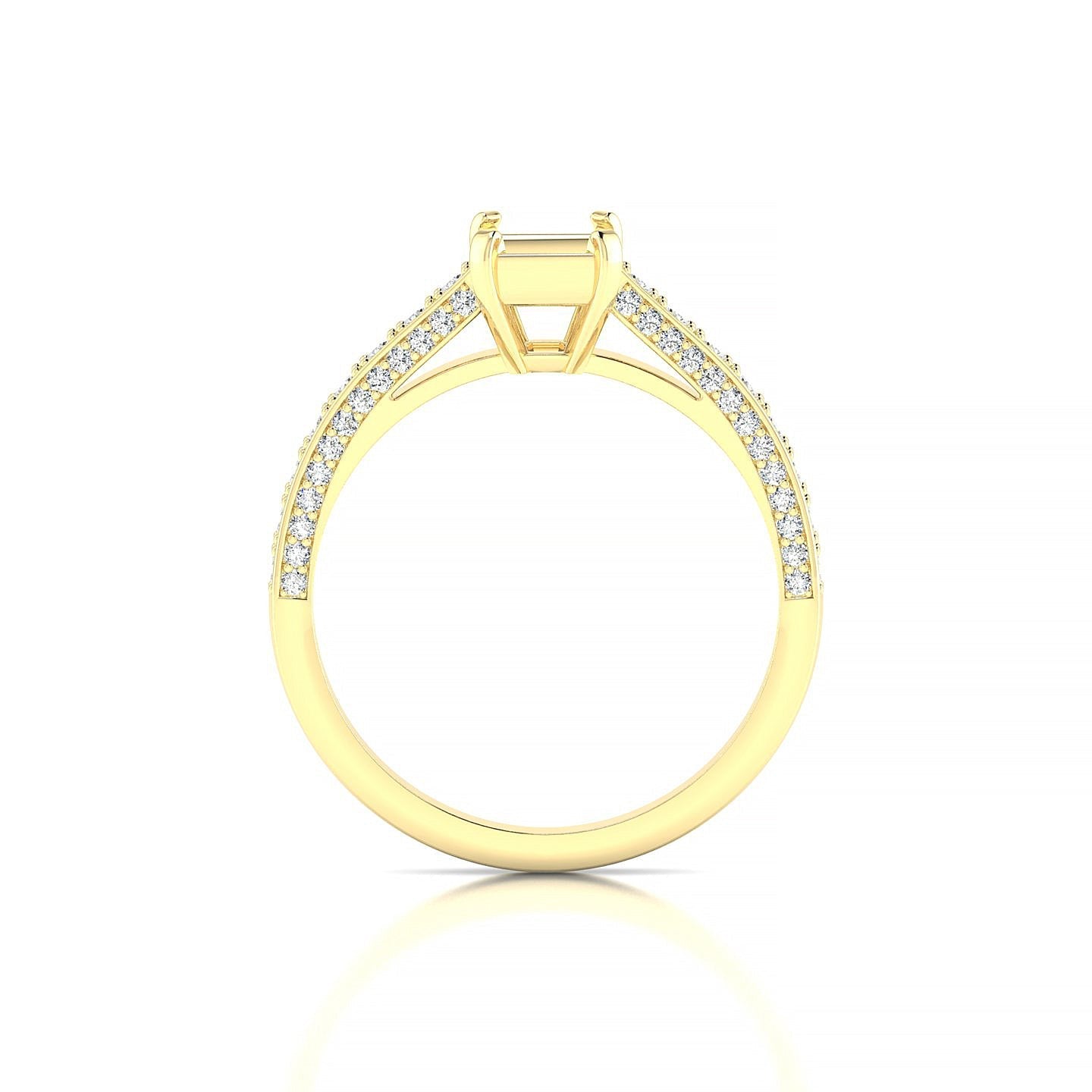 Complete Emerald 1-1.99 ct | 18k Yellow Gold Side Stones Ring