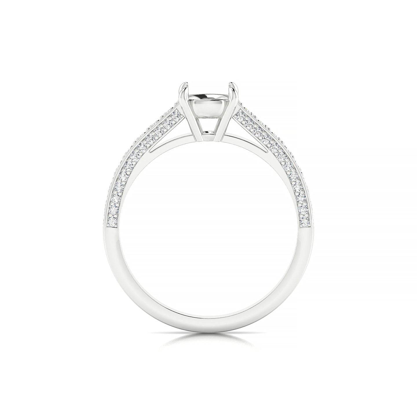 Complete Round 1-1.99 ct | 18k White Gold Side Stones Ring