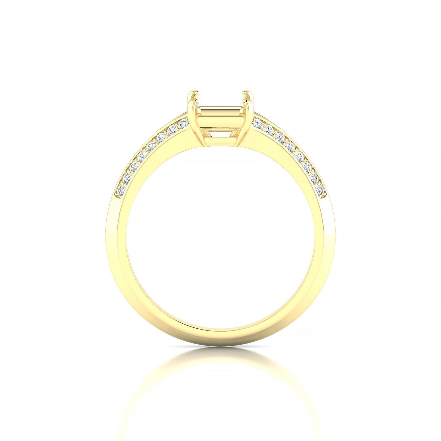 Divine Emerald 2-2.99 ct | 18k Yellow Gold Side Stones Ring