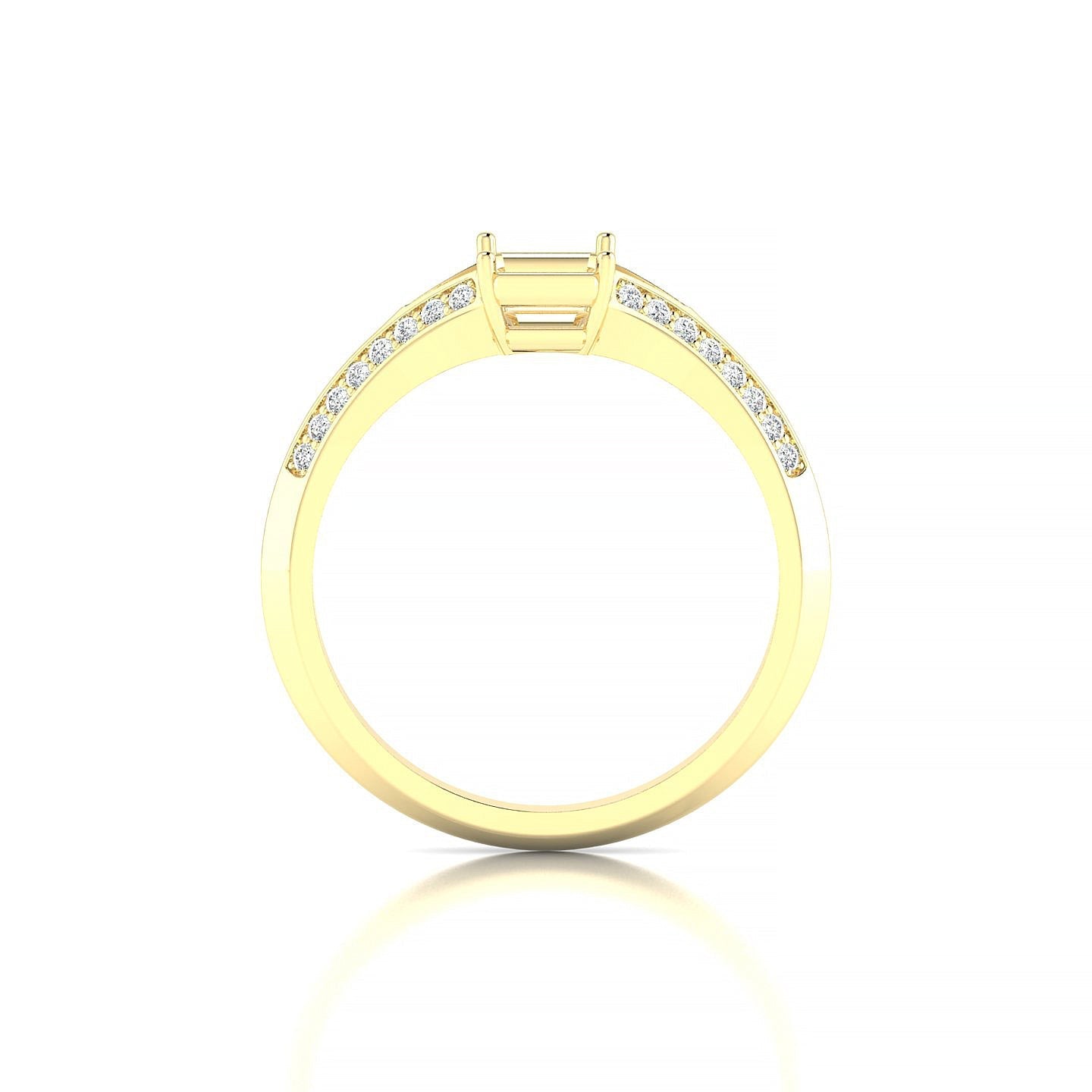 Divine Emerald 1-1.99 ct | 18k Yellow Gold Side Stones Ring
