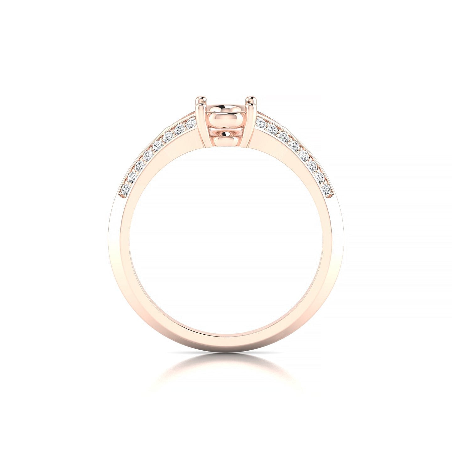 Divine Oval 1-1.99 ct | 18k Rose Gold Side Stones Ring