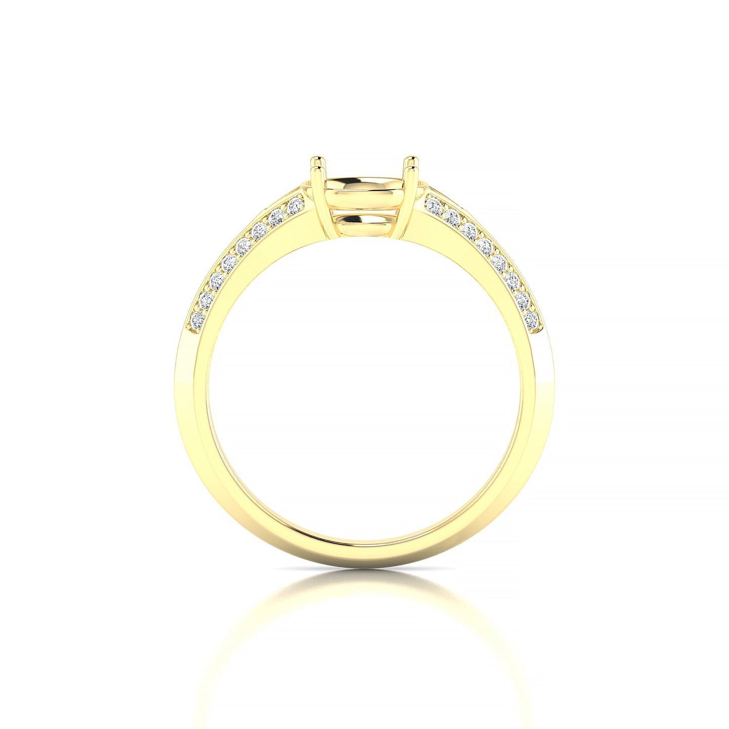 Divine Round 2-2.99 ct | 18k Yellow Gold Side Stones Ring