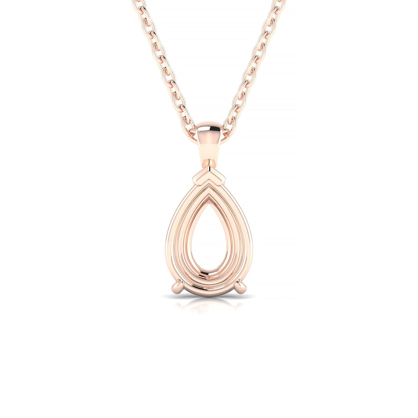 Drop Pear 2-2.99 ct | 18k Rose Gold Solitaire Pendant