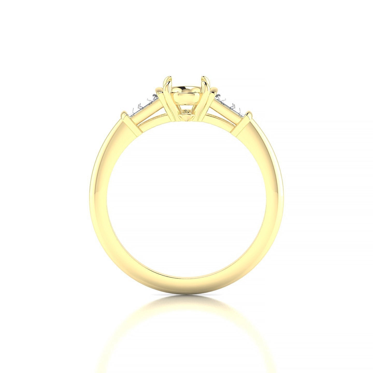 Everlasting Oval 1-1.99 ct | 18k Yellow Gold Side Stones Ring