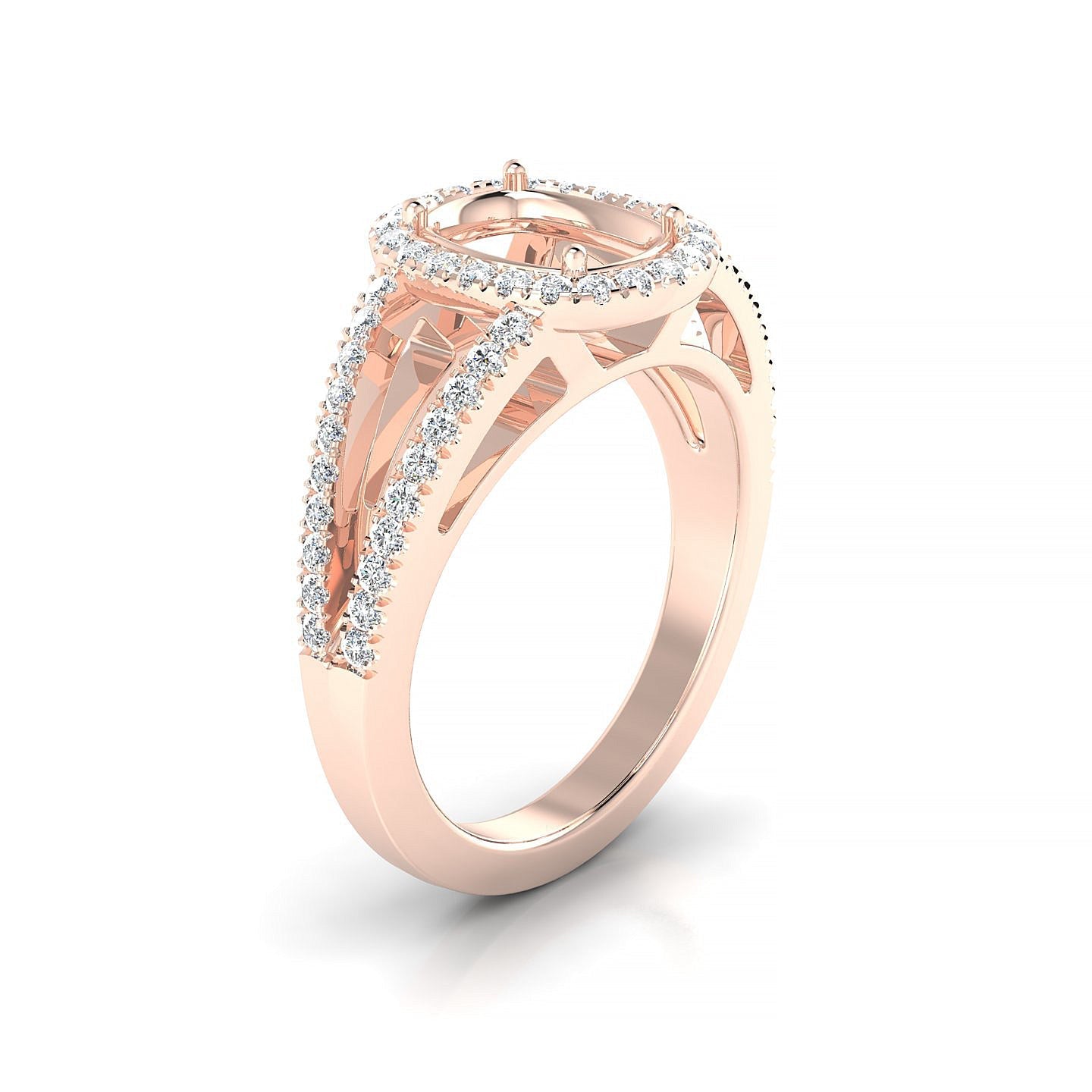 Grace Cushion 2-2.99 ct | 18k Rose Gold Halo Ring