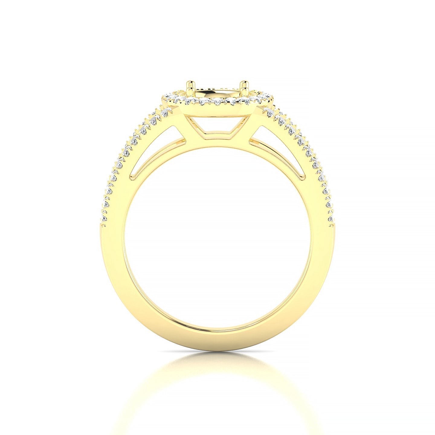 Grace Round 2-2.99 ct | 18k Yellow Gold Halo Ring