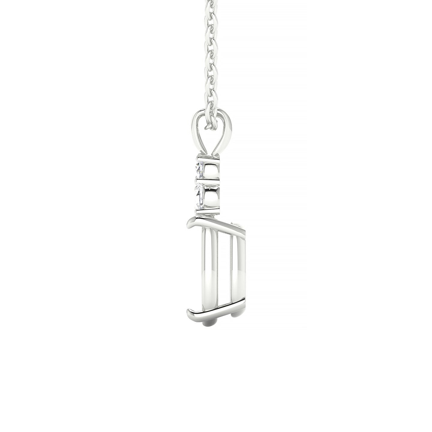 Mirage Cushion 2-2.99 ct | 18k White Gold Side Stones Diamond Pendant