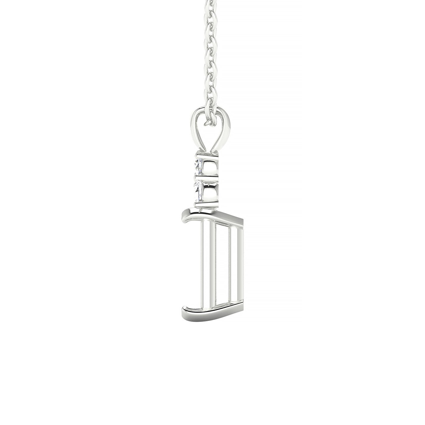 Mirage Emerald 2-2.99 ct | 18k White Gold Side Stones Diamond Pendant