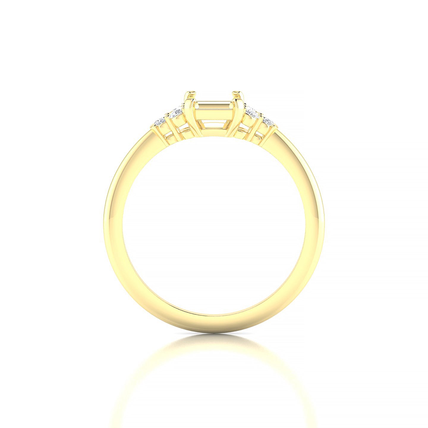 Mirage Emerald 1-1.99 ct | 18k Yellow Gold Side Stones Ring