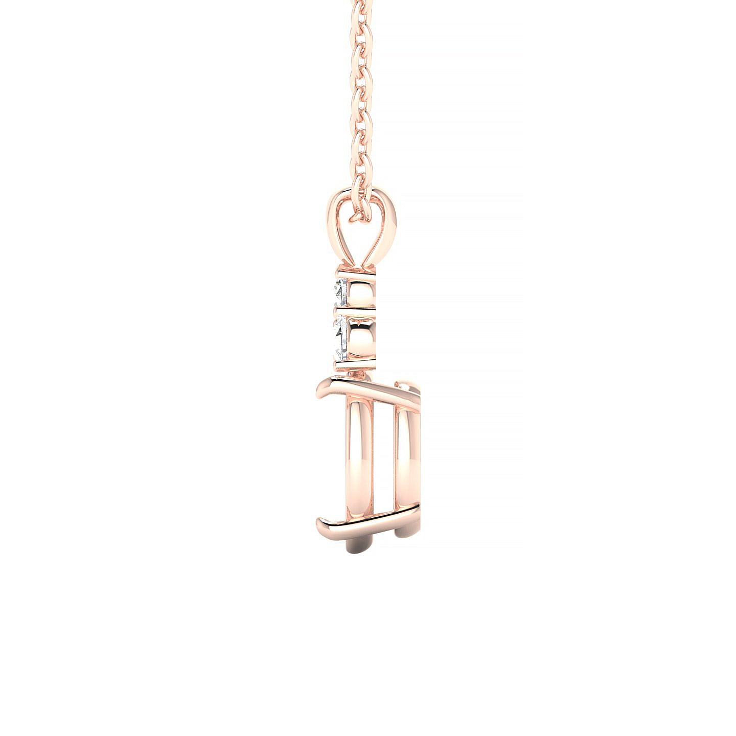 Mirage Oval 2-2.99 ct | 18k Rose Gold Side Stones Diamond Pendant