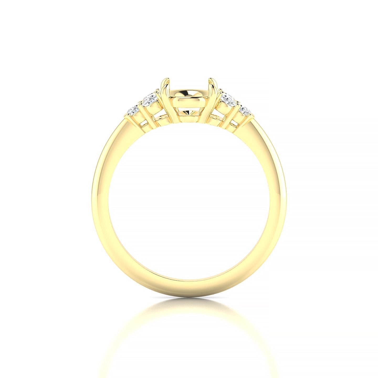 Mirage Oval 2-2.99 ct | 18k Yellow Gold Side Stones Ring