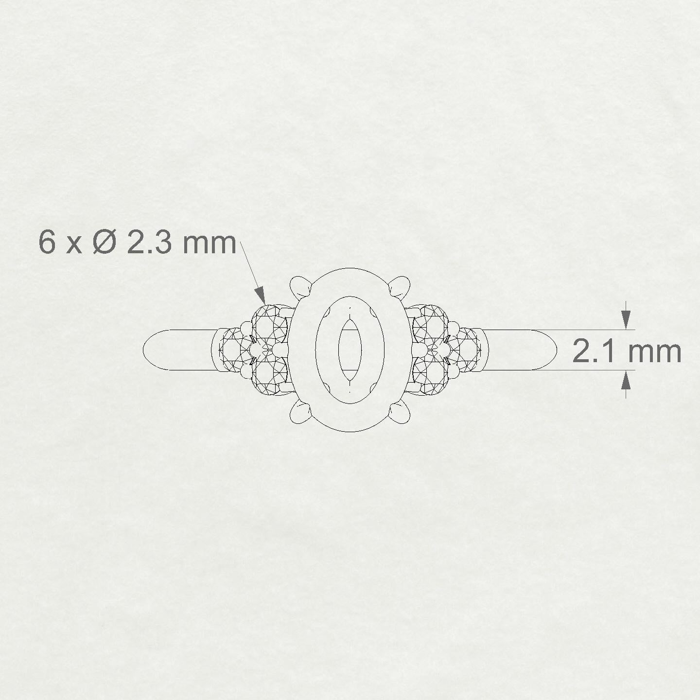 Mirage Oval 2-2.99 ct | 18k Rose Gold Side Stones Ring