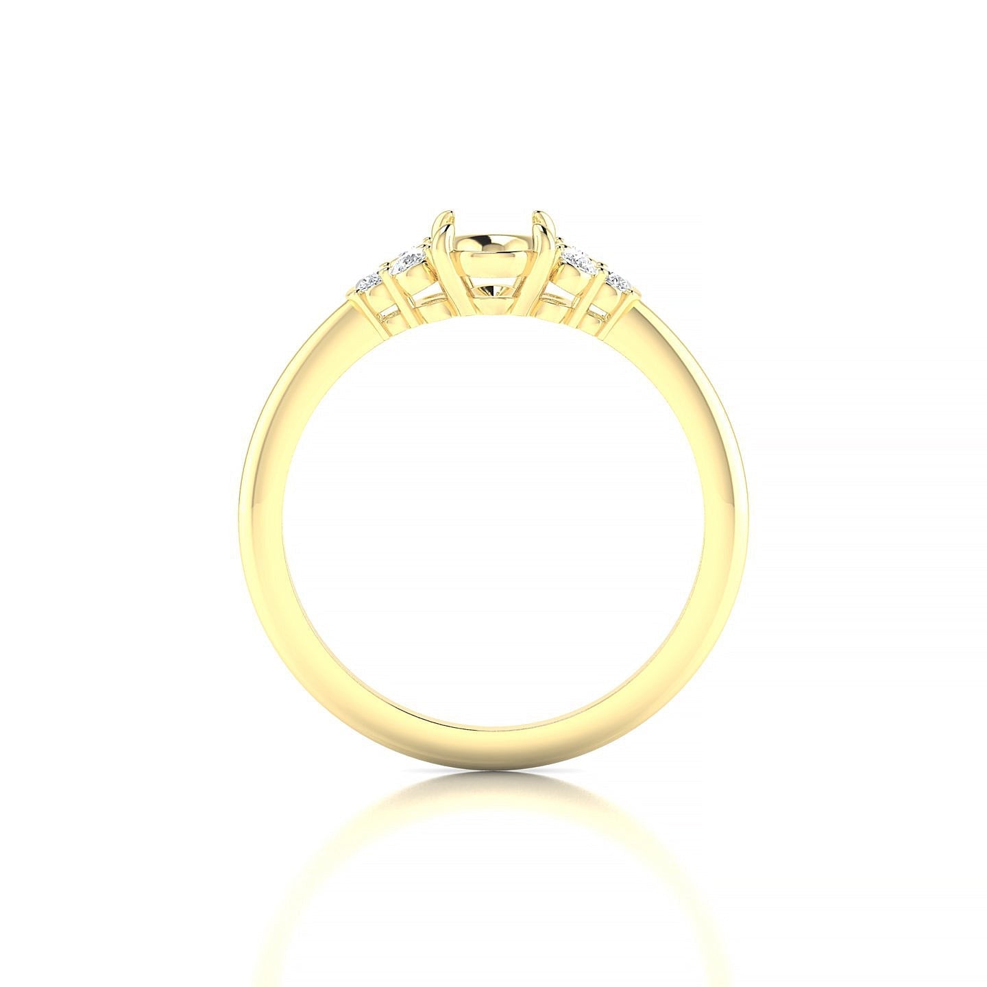 Mirage Oval 1-1.99 ct | 18k Yellow Gold Side Stones Ring