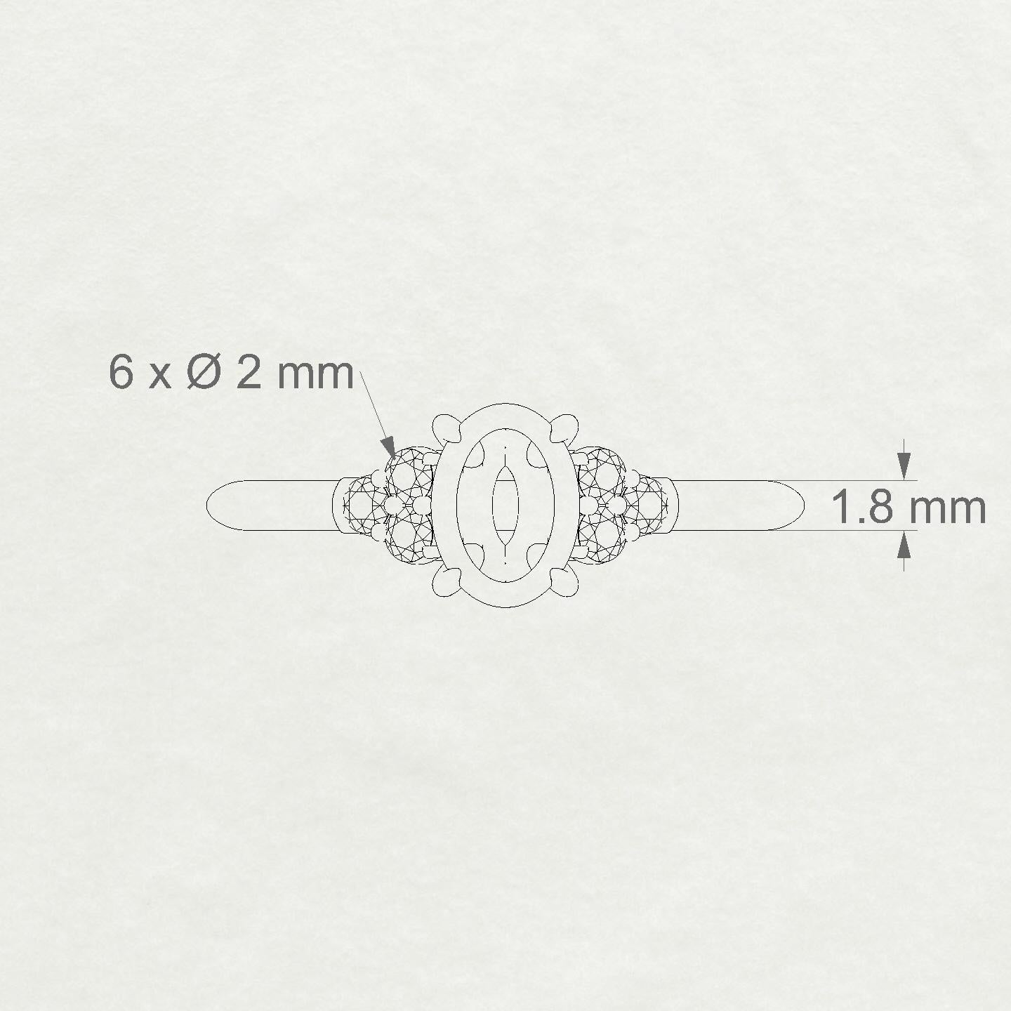Mirage Oval 1-1.99 ct | 18k White Gold Side Stones Ring