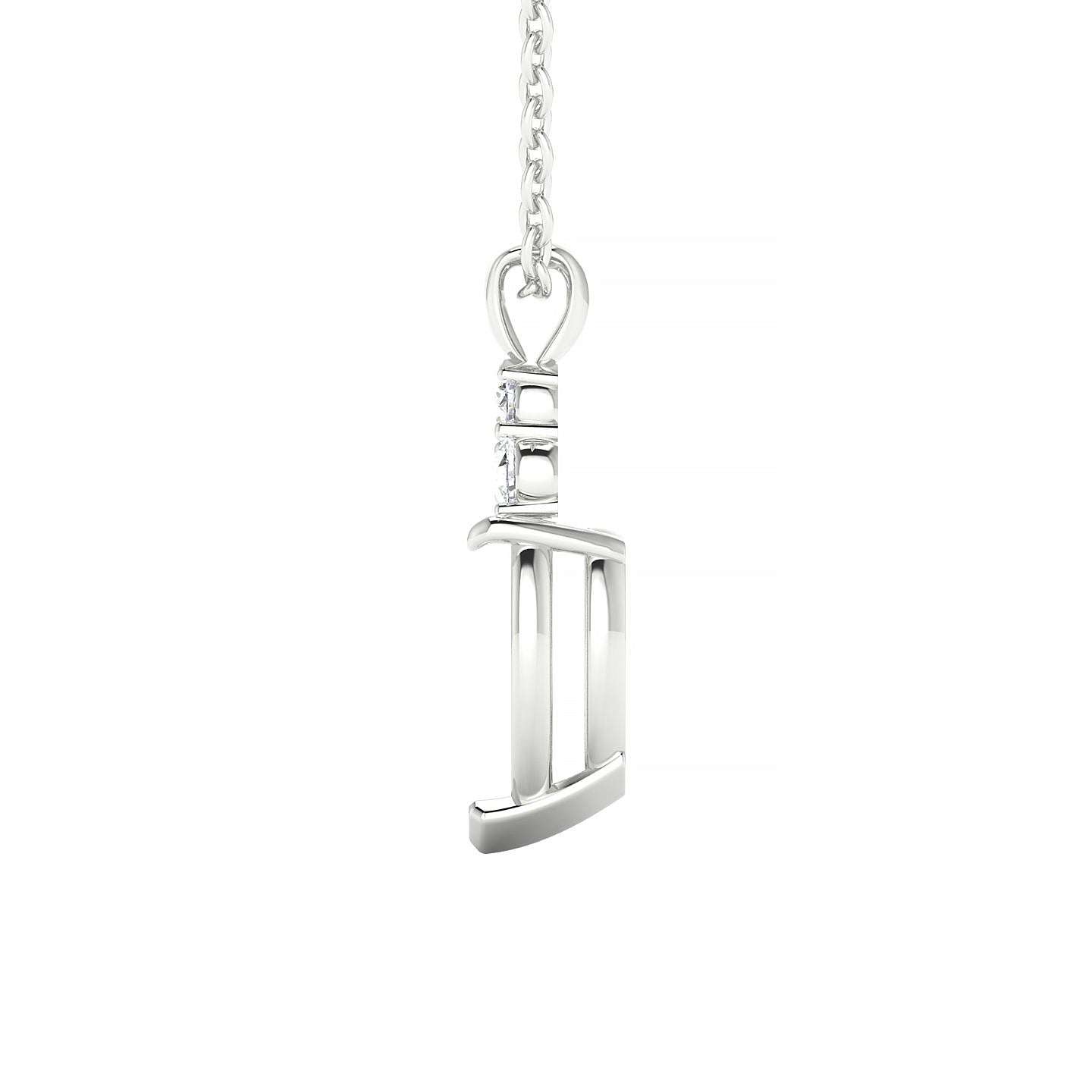 Mirage Pear 2-2.99 ct | 18k White Gold Side Stones Diamond Pendant