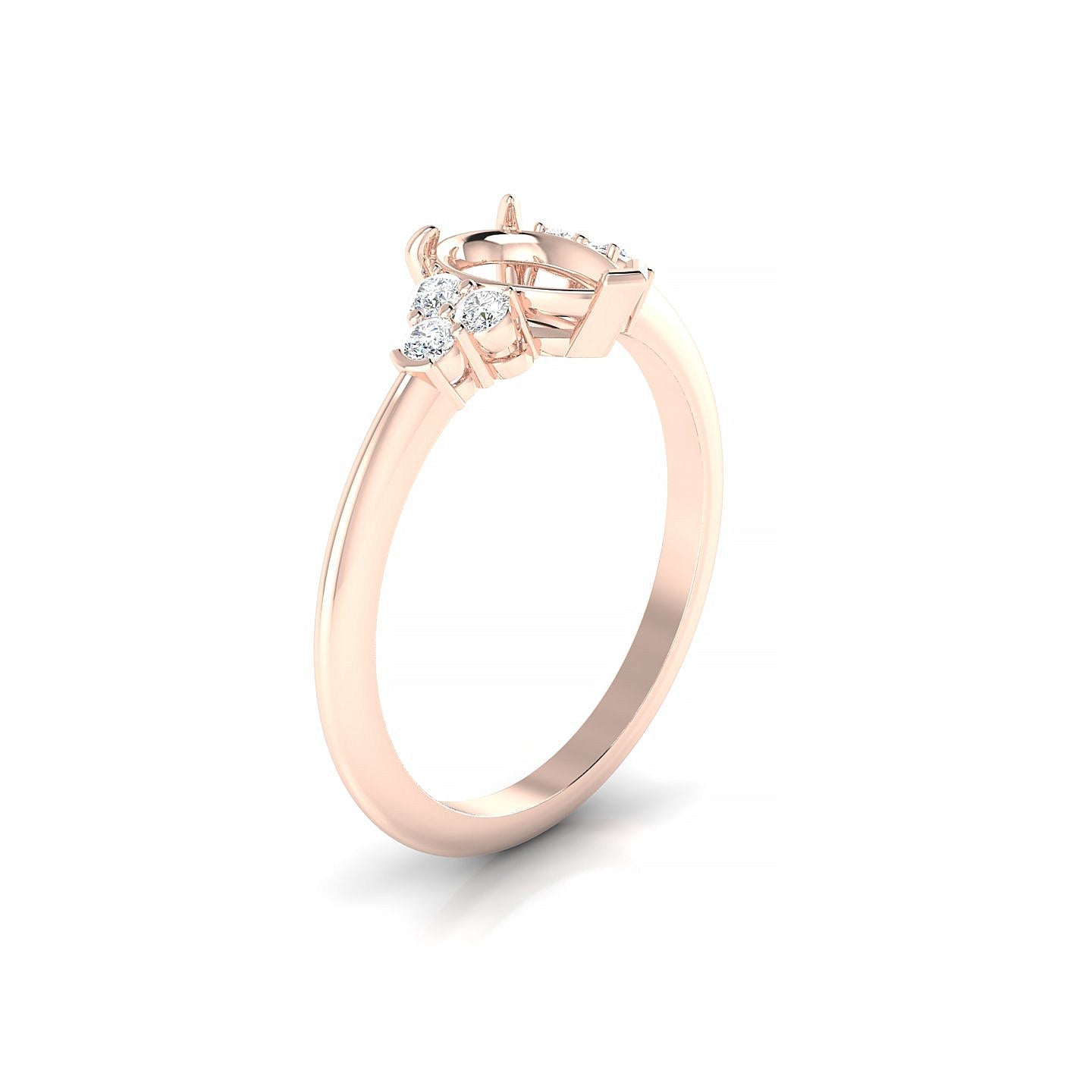 Mirage Pear 1-1.99 ct | 18k Rose Gold Side Stones Ring