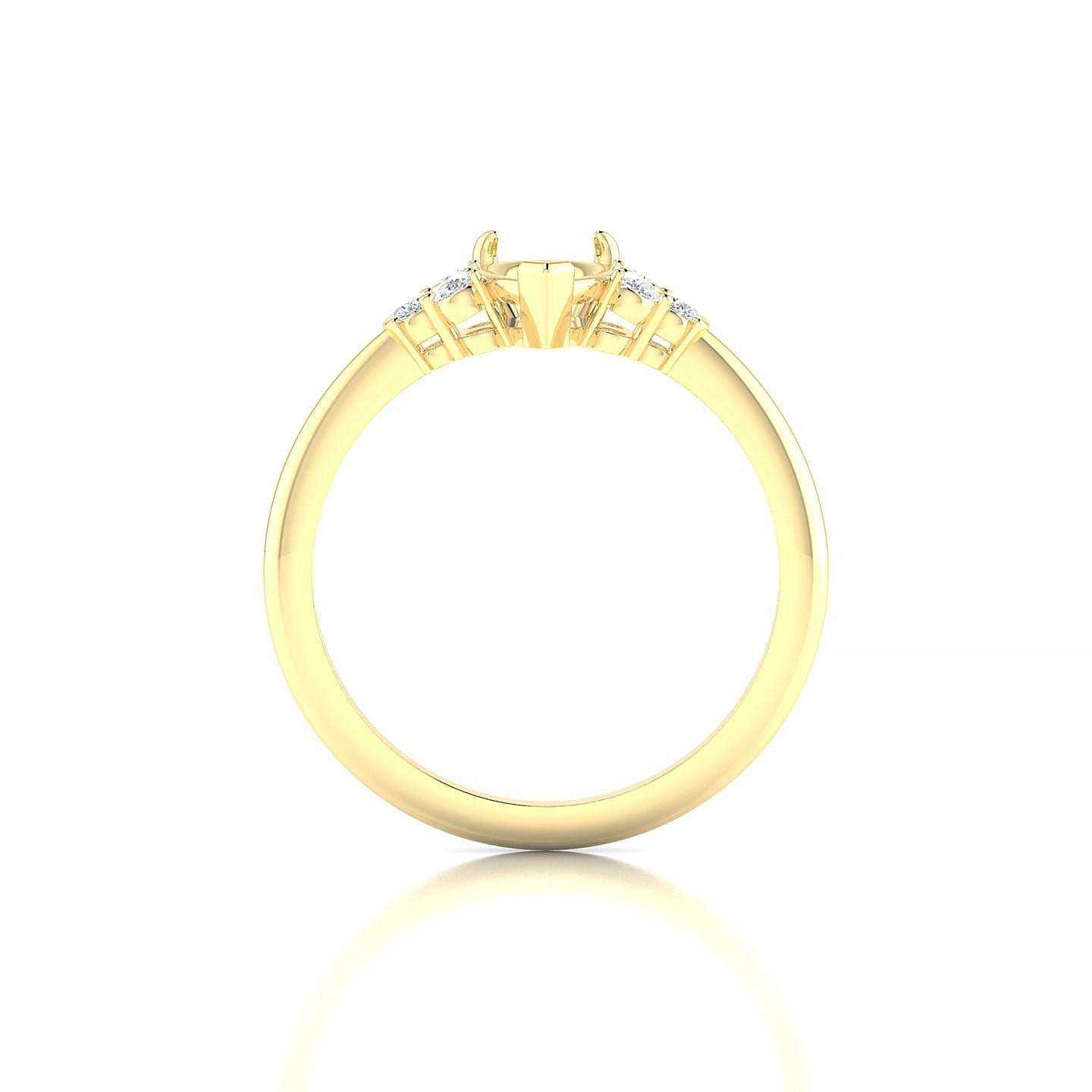Mirage Pear 1-1.99 ct | 18k Yellow Gold Side Stones Ring