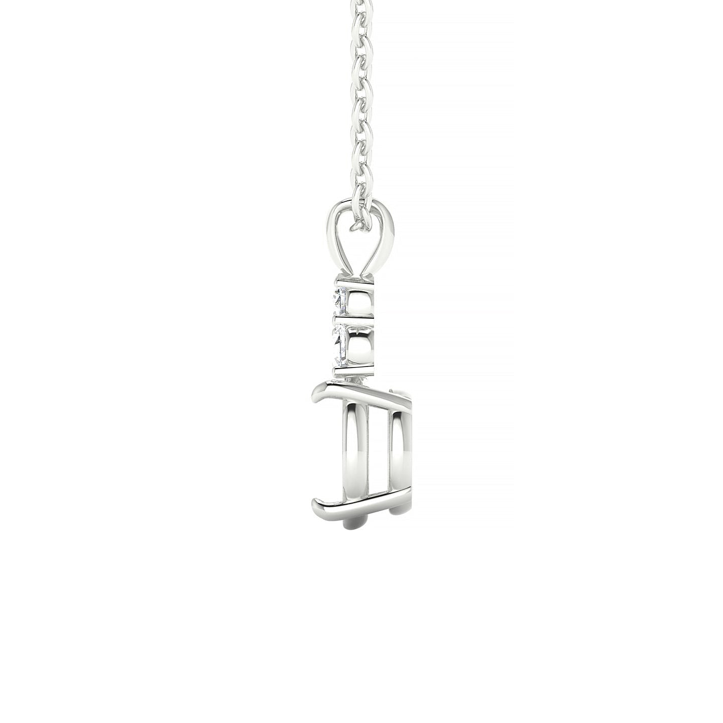 Mirage Round 2-2.99 ct | 18k White Gold Side Stones Diamond Pendant
