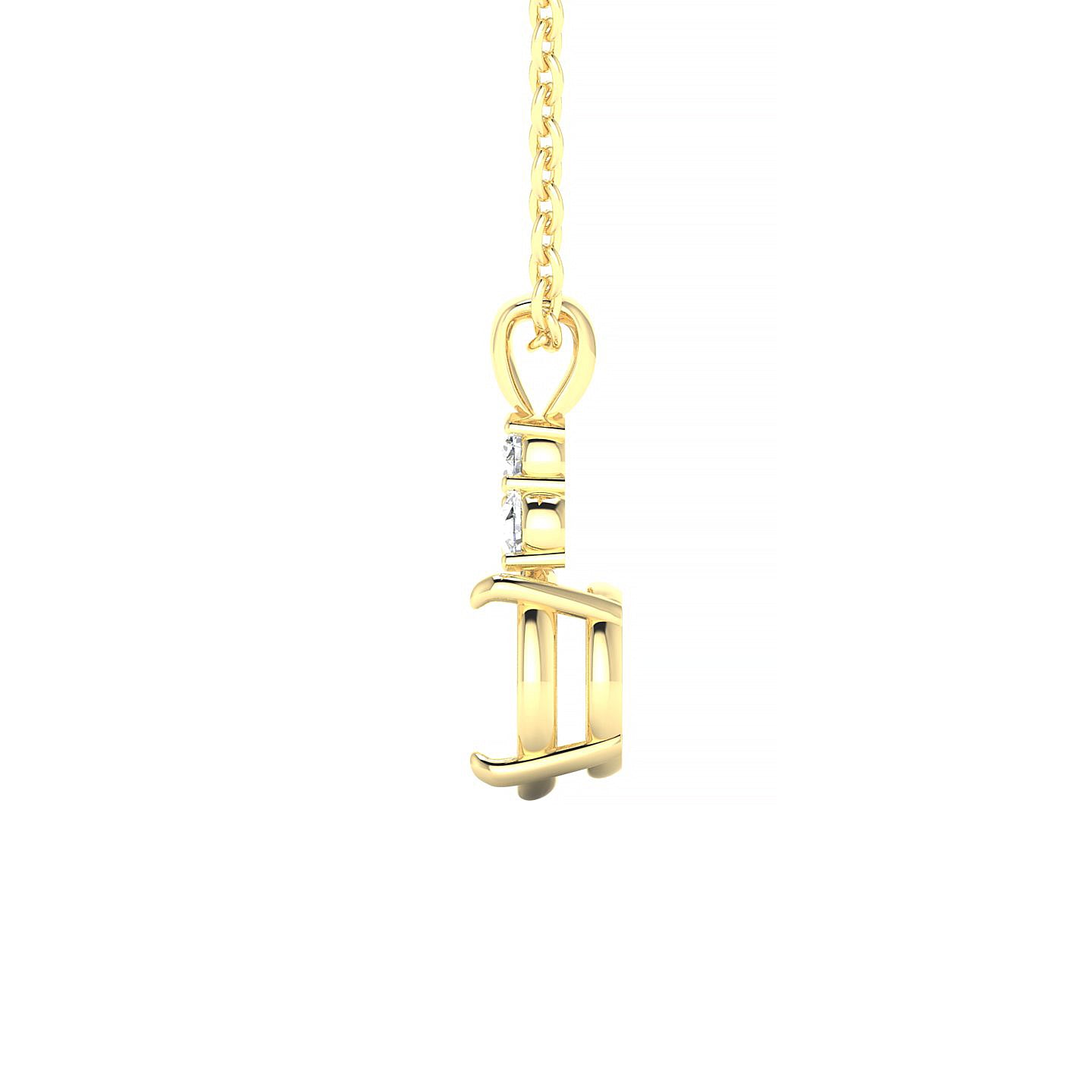 Mirage Round 2-2.99 ct | 18k Yellow Gold Side Stones Diamond Pendant