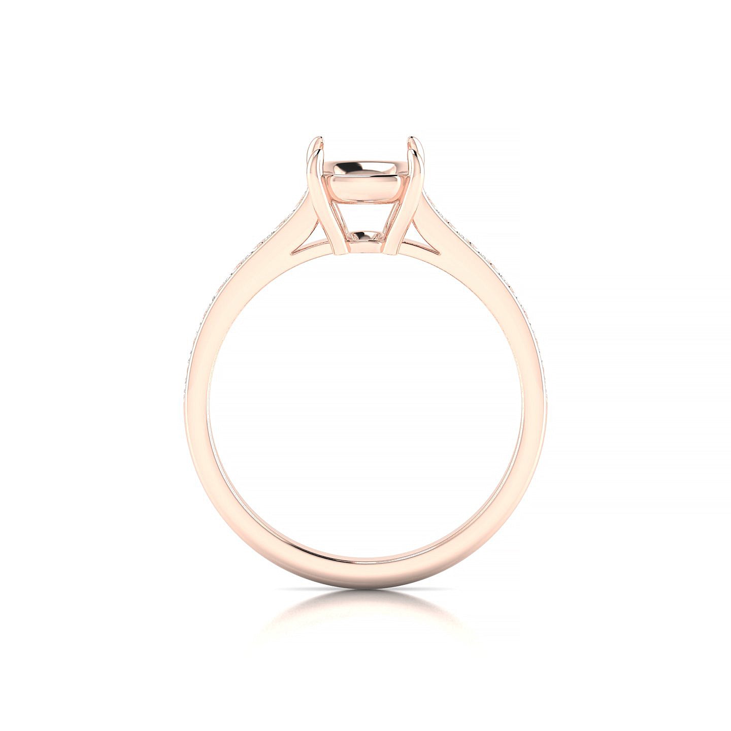 Perpetual Cushion 2-2.99 ct | 18k Rose Gold Side Stones Ring