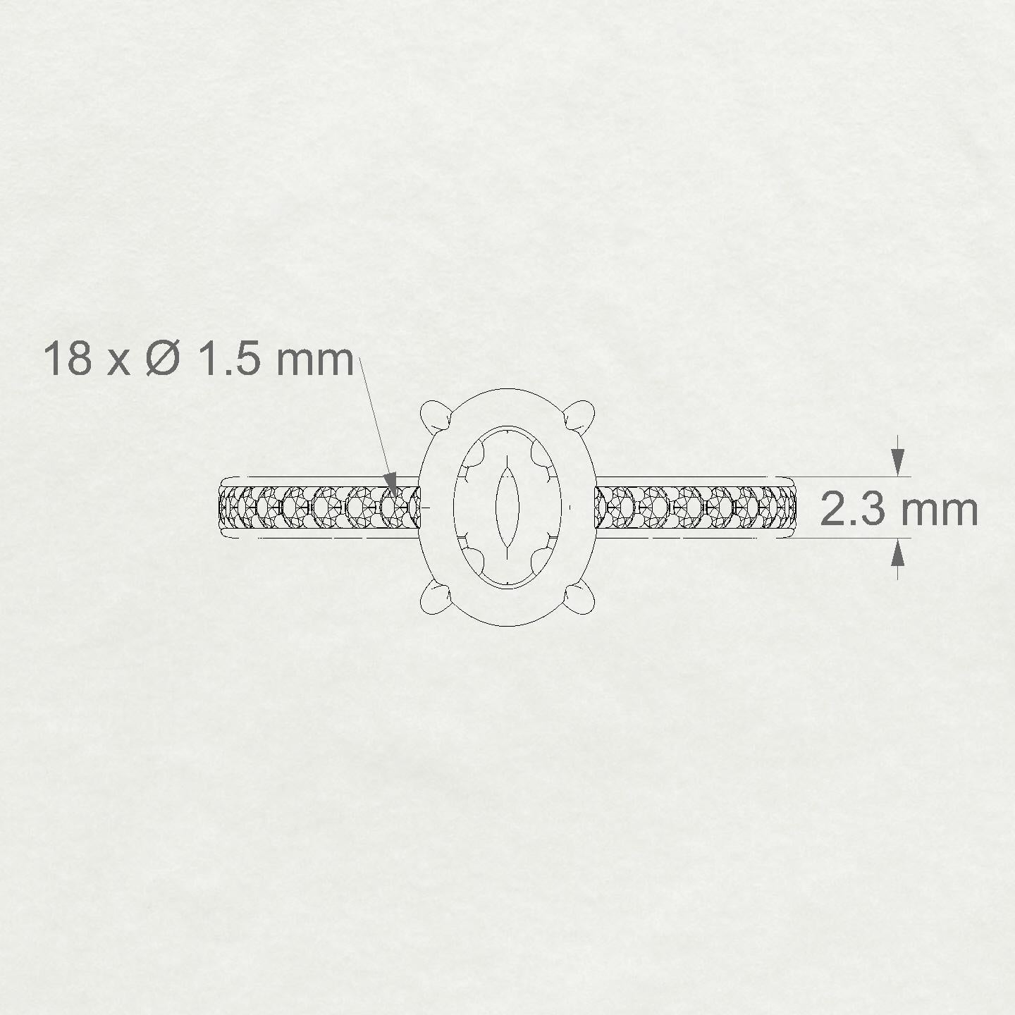 Perpetual Oval 2-2.99 ct | 18k Rose Gold Side Stones Ring