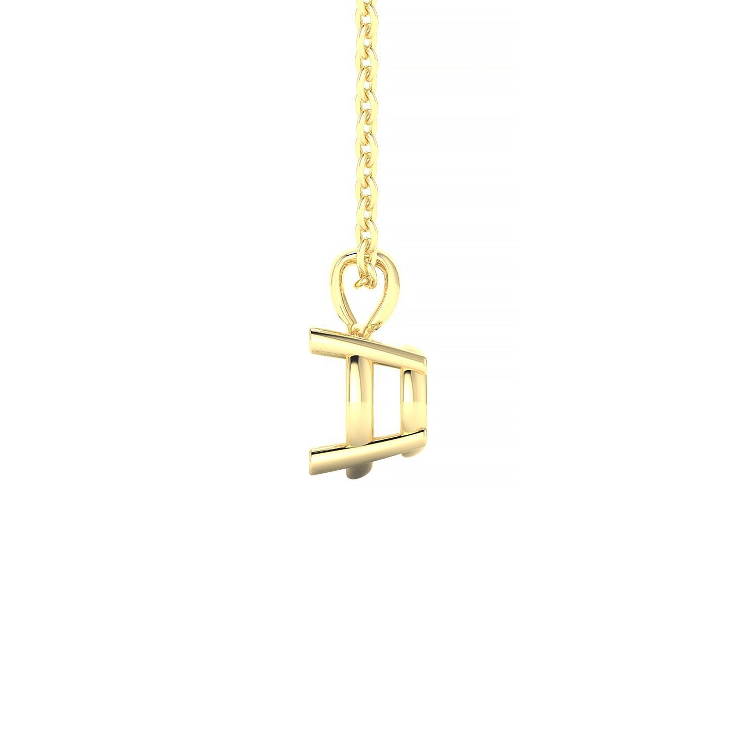Sparkle Round 2-2.99 ct | 18k Yellow Gold Side Stones Diamond Pendant