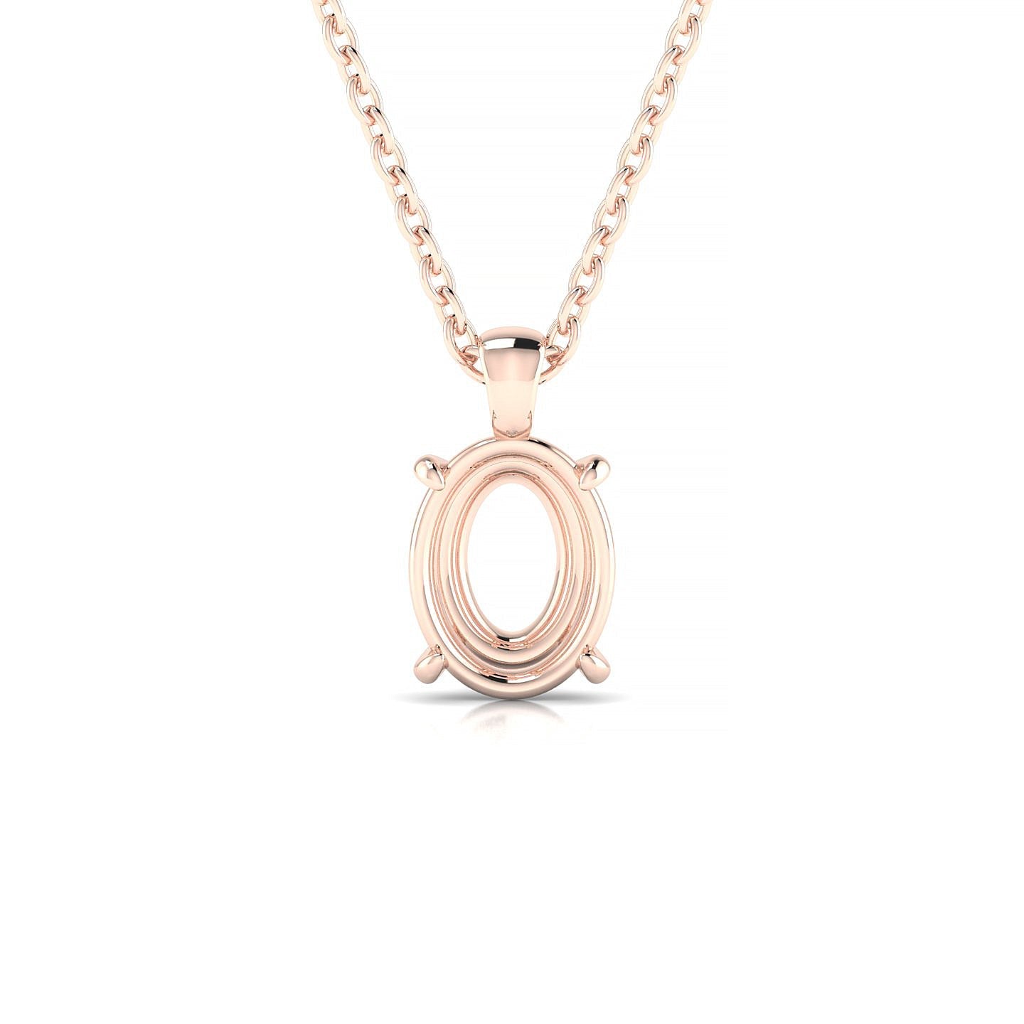 Timeless Oval 2-2.99 ct | 18k Rose Gold Solitaire Pendant