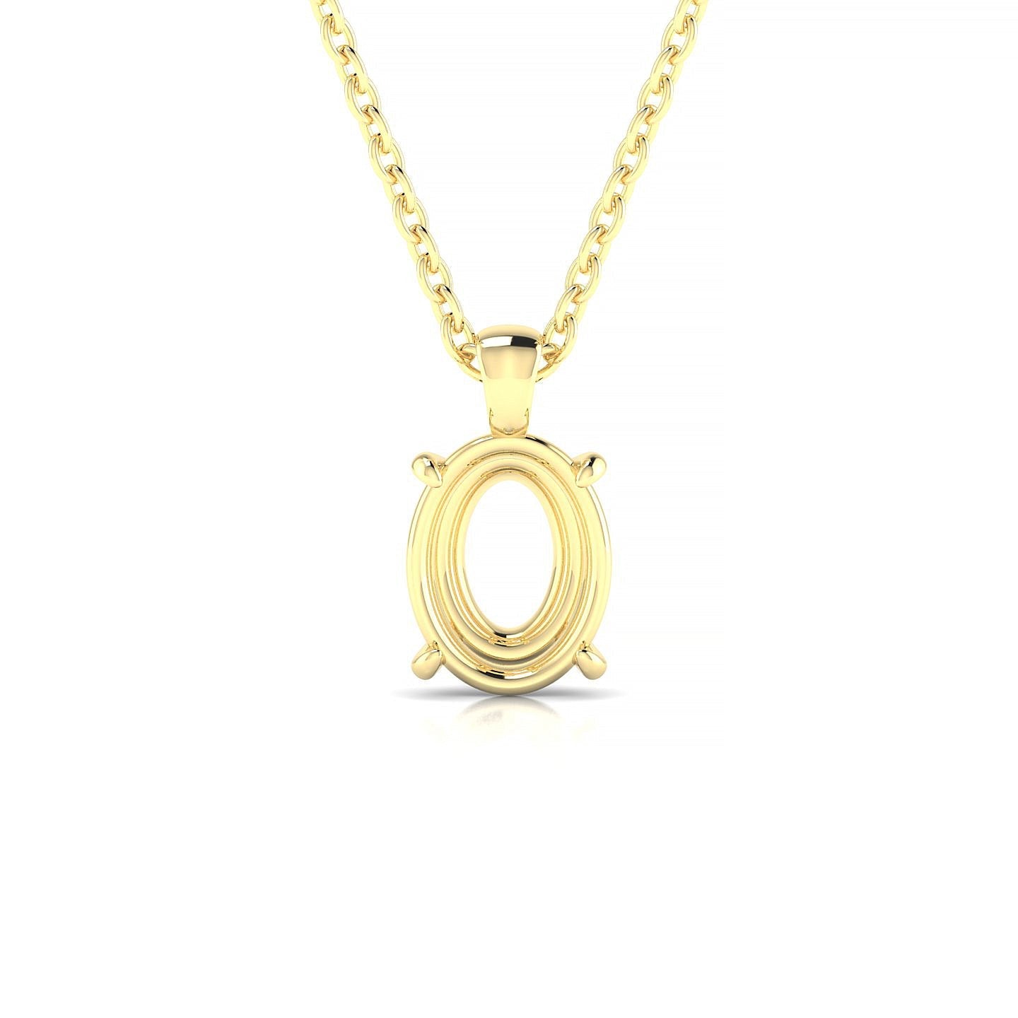 Timeless Oval 2-2.99 ct | 18k Yellow Gold Solitaire Pendant